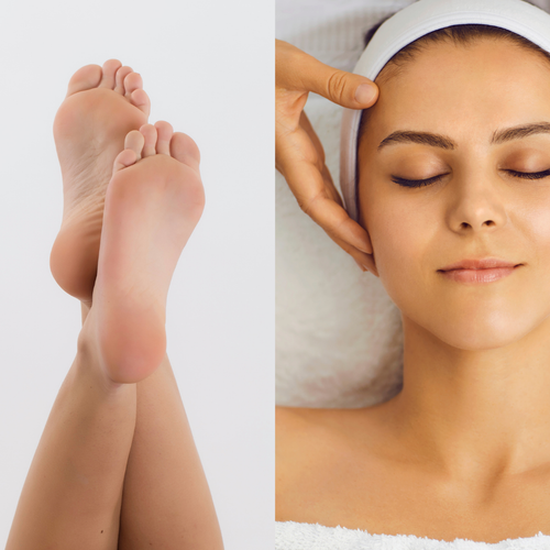 Forfait massage thérapeutique des pieds et crânien pour détente et bienfaits corporels.